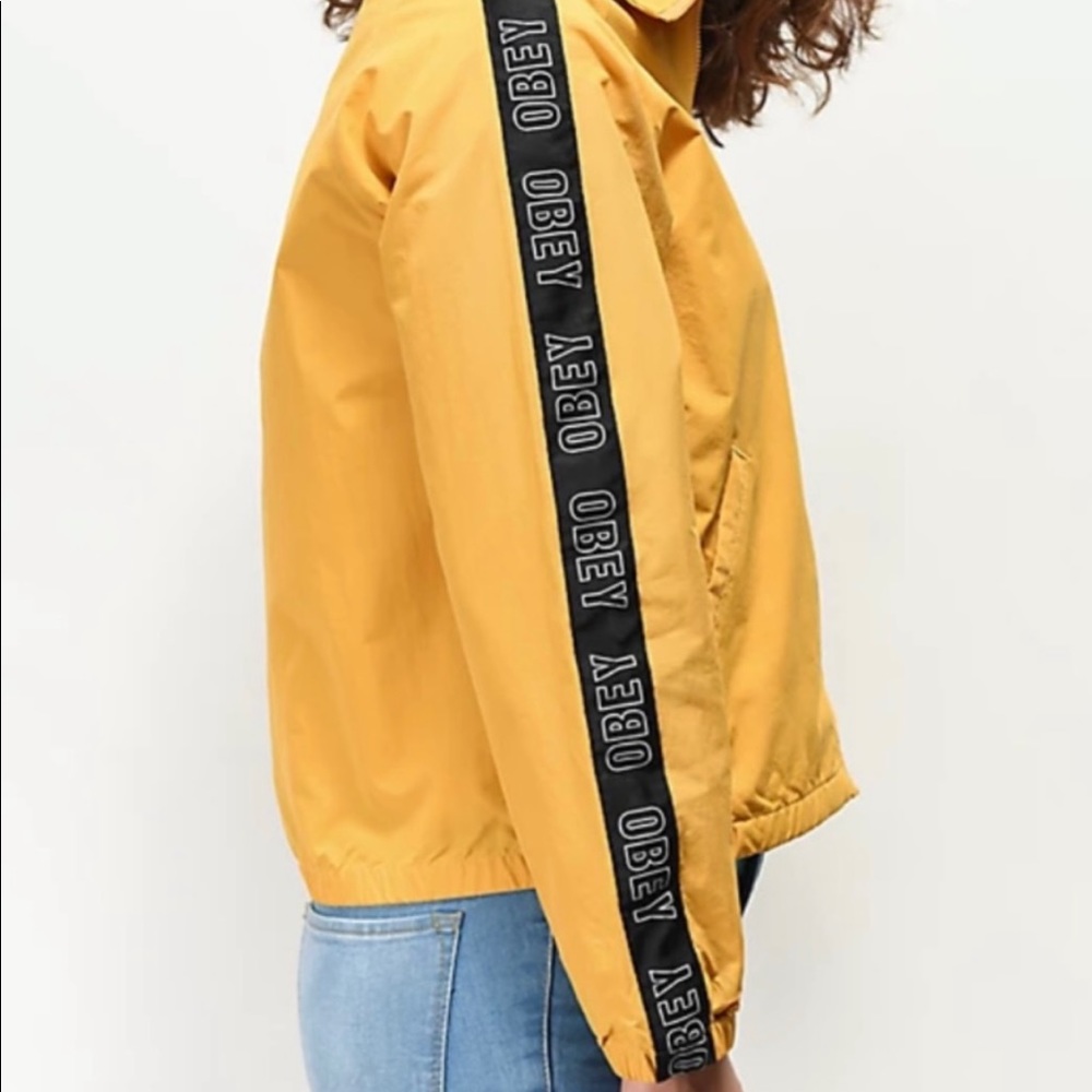 OBEY womens zip windbreaker jacket, like new!